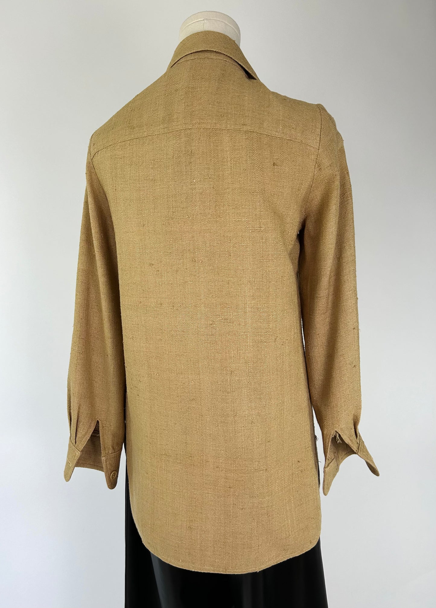 Vintage Ann Klein Camel Linen Blouse