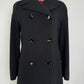 Vintage Valentino Black Coat with V Logo Buttons