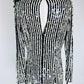 Vintage Alyce Designs Black and White Sequin Dress