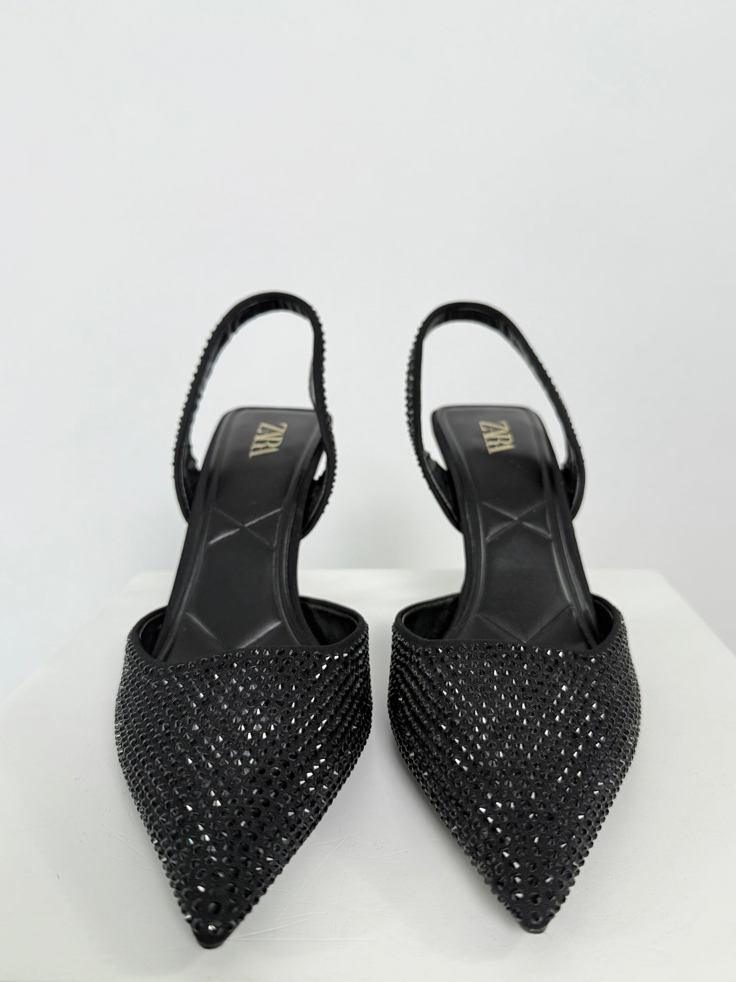 Zara Beaded Black Heels