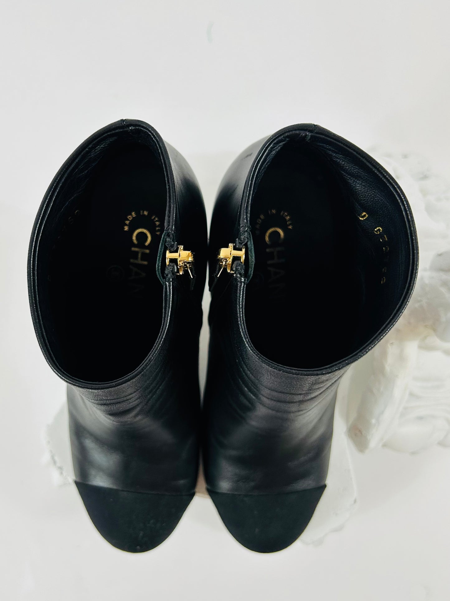 Chanel Black Heel with Pearls