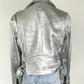 IRO Silver Metallic Leather Jacket