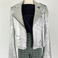 IRO Silver Metallic Leather Jacket