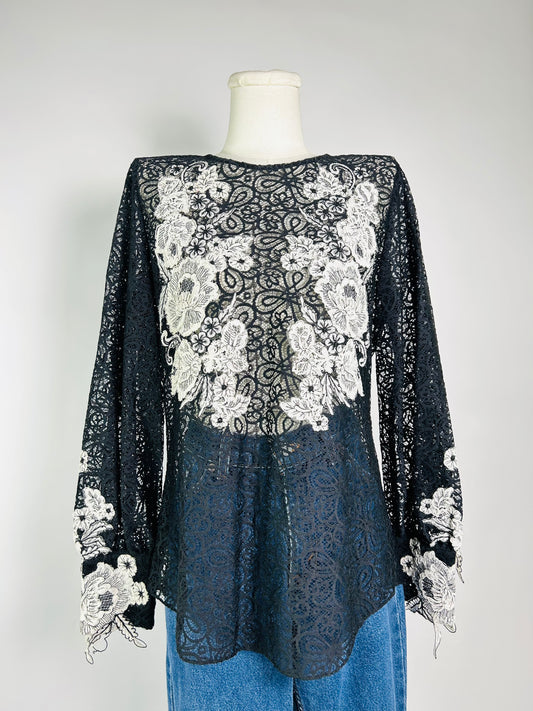 Vintage Oscar De La Renta Lace Top