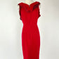 Chanel Red Tweed Fringe Dress 2014 Runway