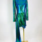 Nadine Merabi Green and Blue Sequin Dress