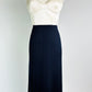 Vintage Oscar De La Renta Navy Pleated Skirt