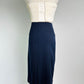 Vintage Oscar De La Renta Navy Pleated Skirt