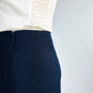 Vintage Oscar De La Renta Navy Pleated Skirt