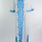 Vintage White Caftan with Blue Embroidery