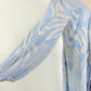 Misa Abstract Light Blue Zebra Wrap Dress