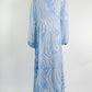 Misa Abstract Light Blue Zebra Wrap Dress