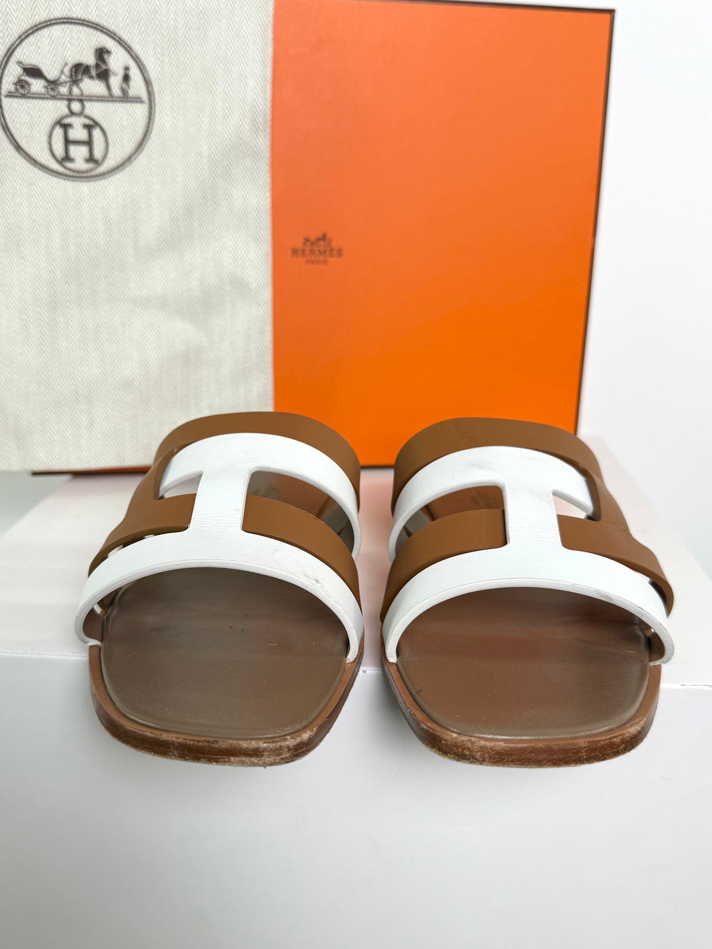 Hermes Amone Sandal Golf/White