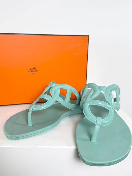 Hermes Egerie Chaine D' Amore Mint Sandal