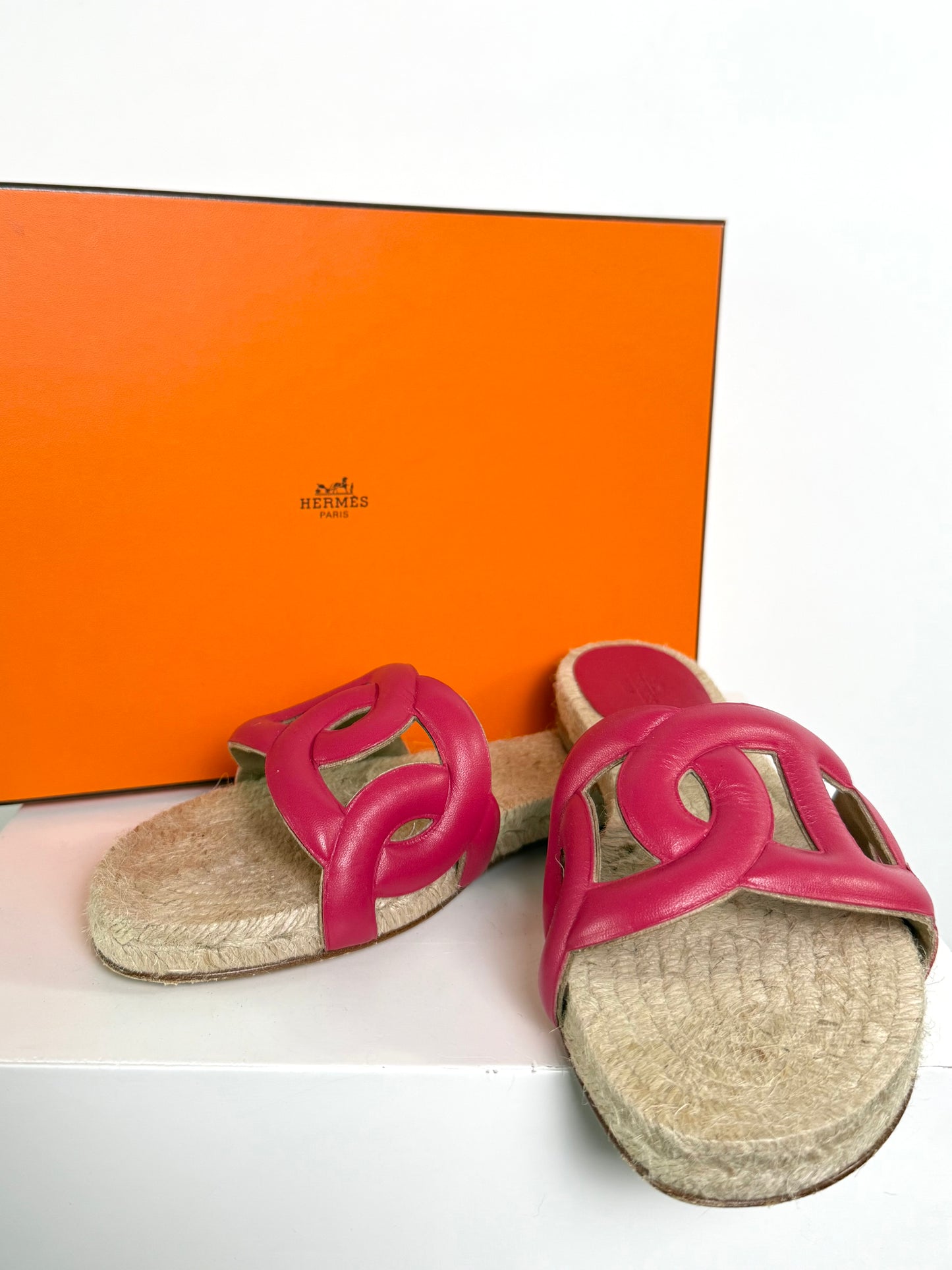 Hermes Famosa Slide Pink