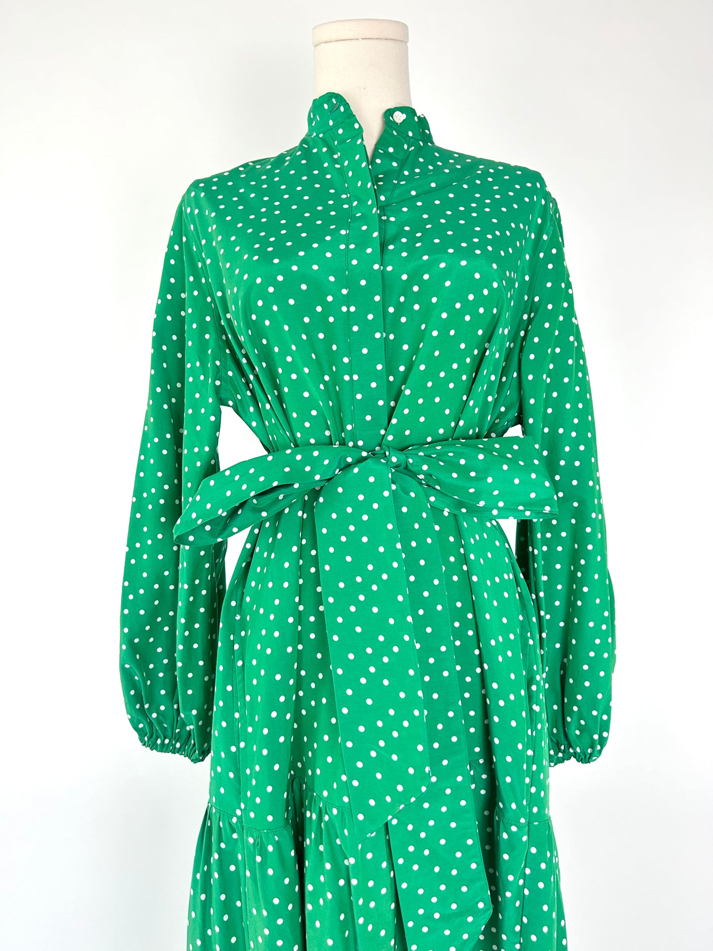 Ann Mashburn Green and White Dot Dress