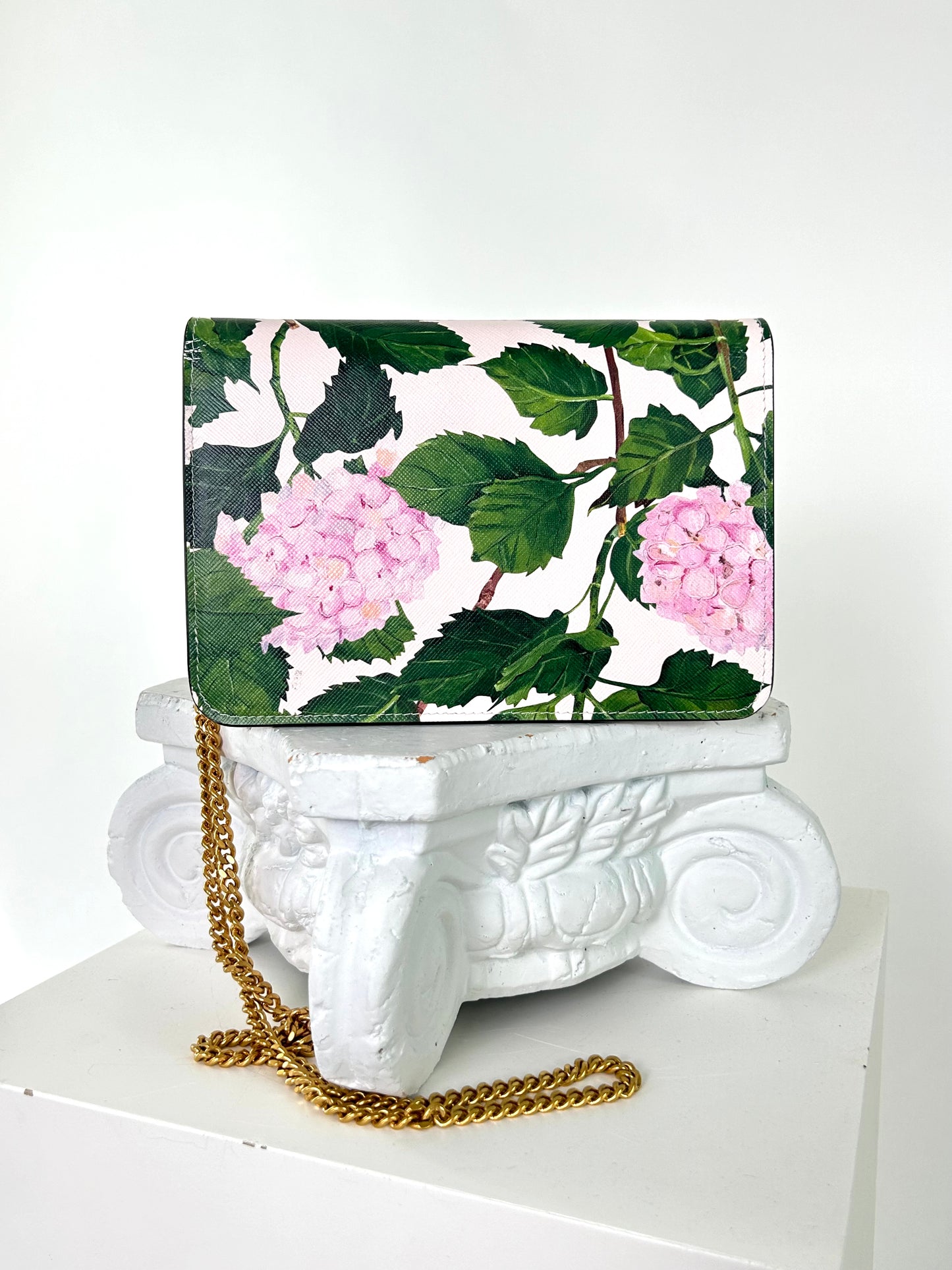 Oscar De La Renta Pink Floral Handbag