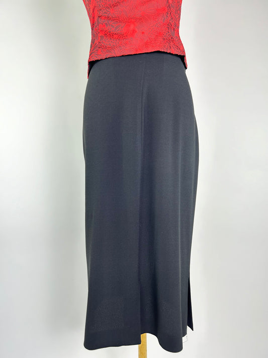 Vintage Prada Crepe Midi Skirt with Slit