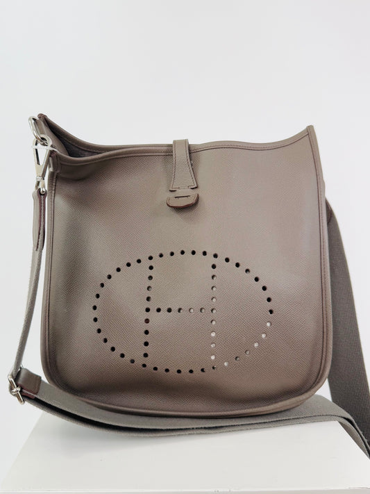 Hermes Evelyne PM Crossbody Gray