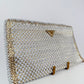 Prada Madras Woven Clutch Gold/White