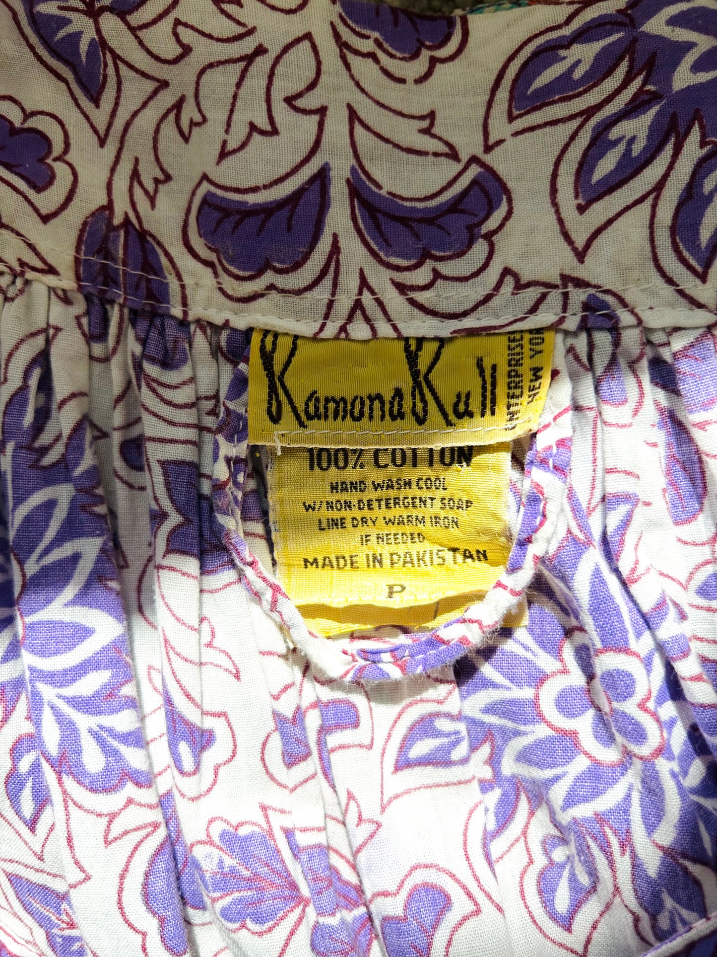 Vintage Kamona Kull Purple Printed Dress