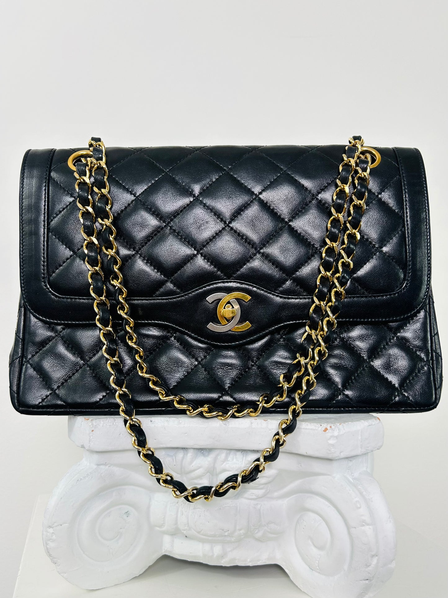 Vintage Chanel Paris Medium Classic Double Flap Black