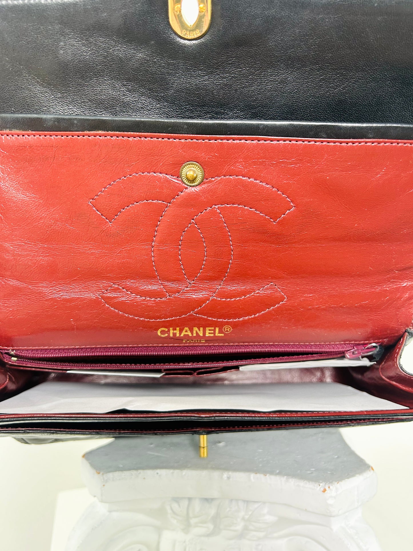 Vintage Chanel Paris Medium Classic Double Flap Black