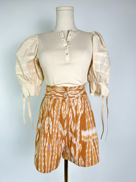 Ulla Johnson Rust White and Orange Shorts