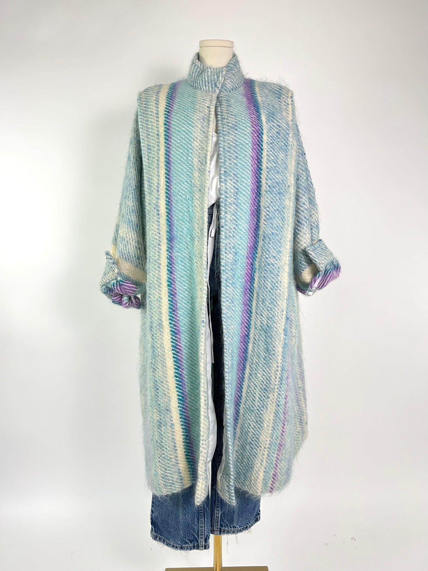 Vintage Woven Pastel Mohair French Coat