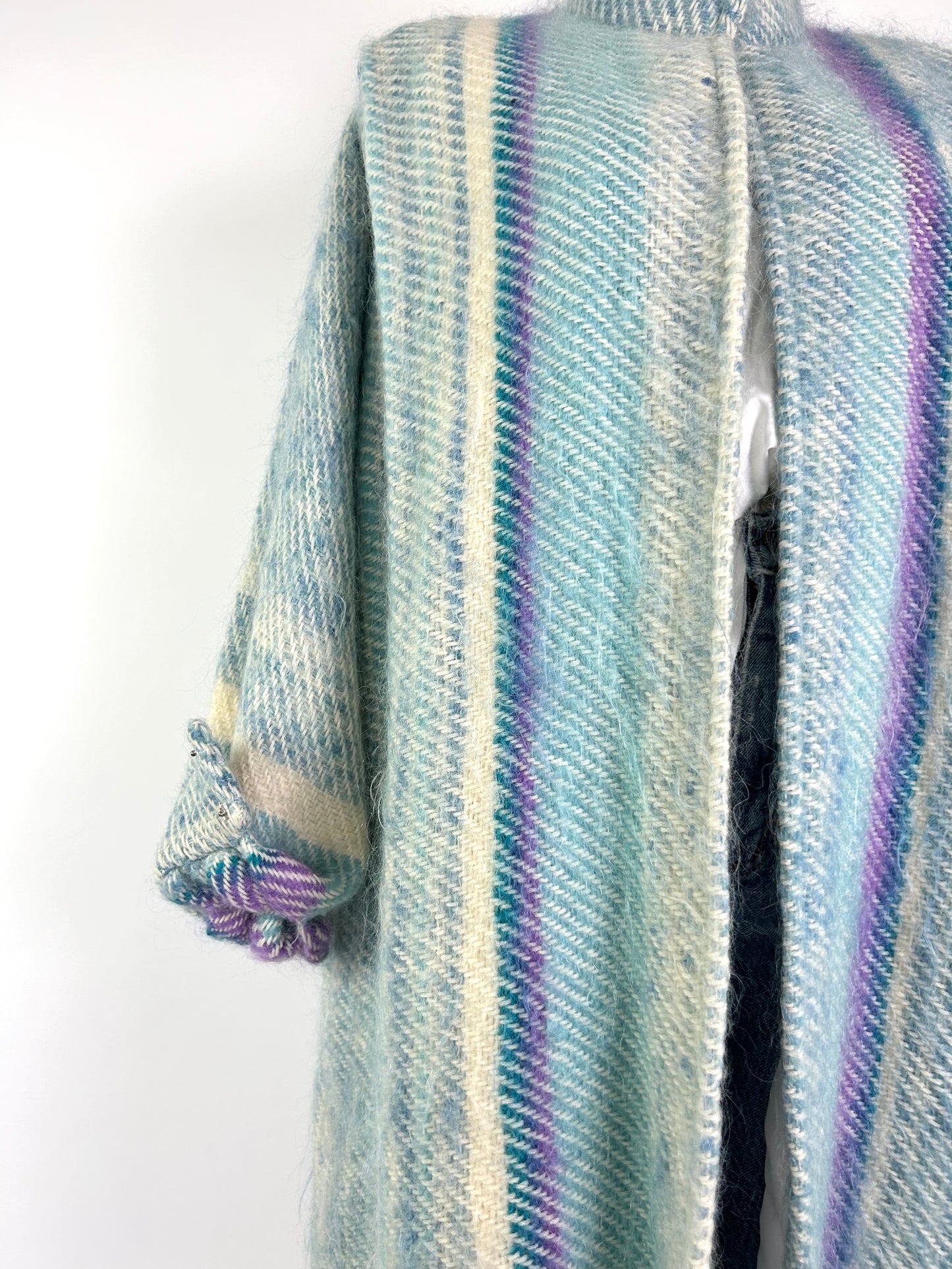 Vintage Woven Pastel Mohair French Coat