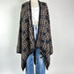 Vintage England Houndstooth Poncho