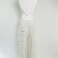 Vintage Pant + Vest Open Weave Embroidered Set