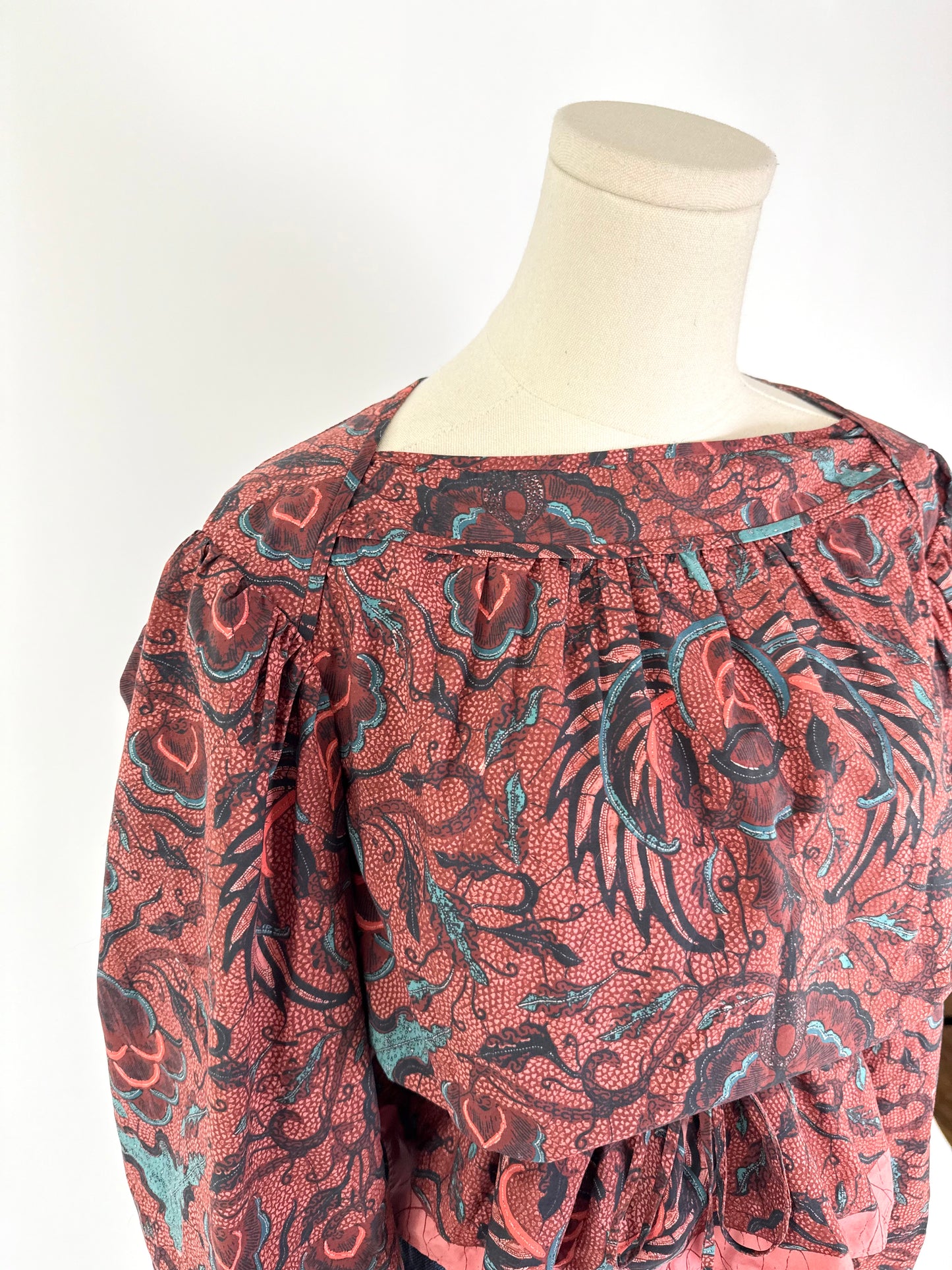 Ulla Johnson Rust Teal Floral Top