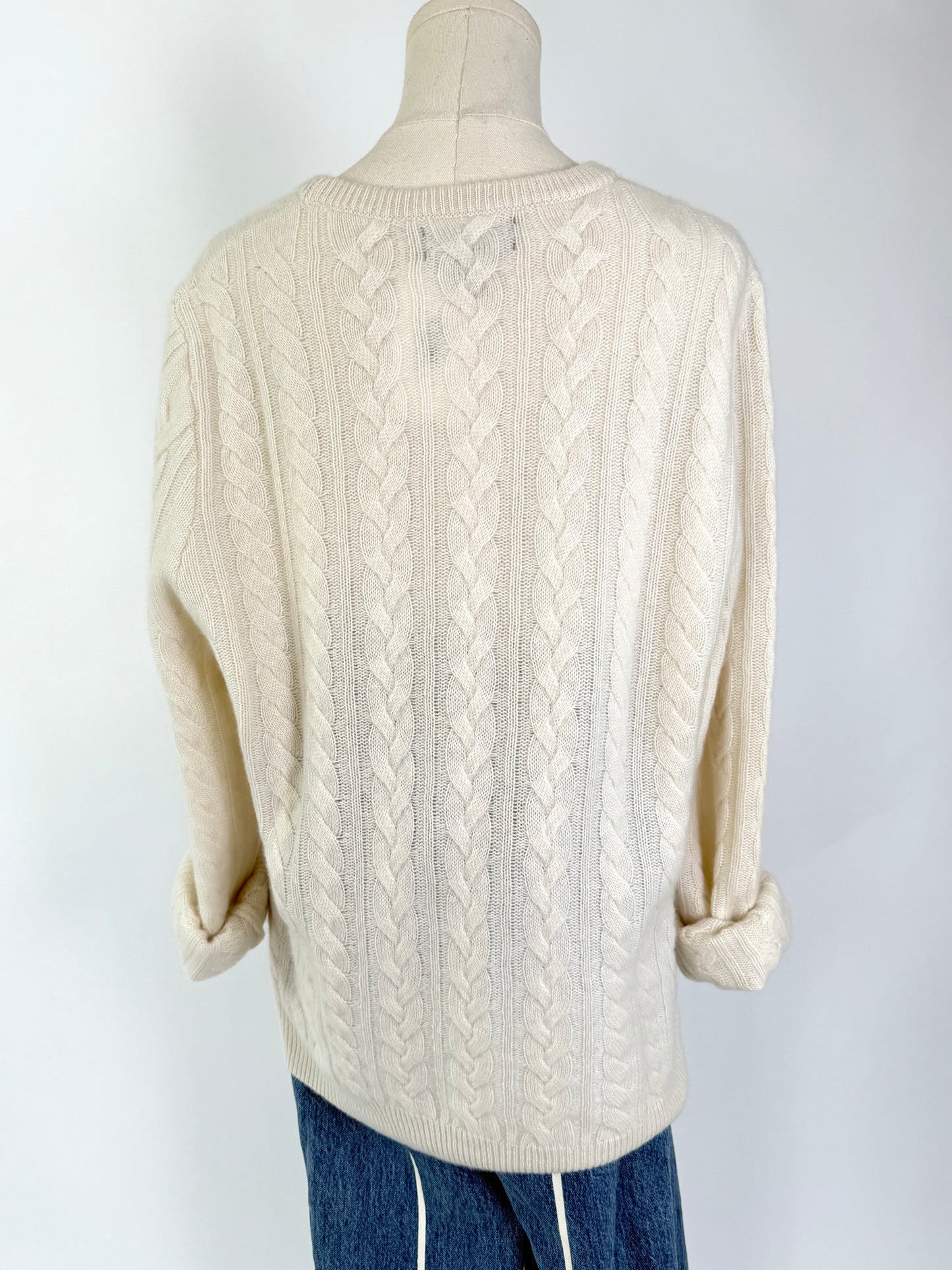 Nordstrom Cashmere Cream Cable Knit Sweater