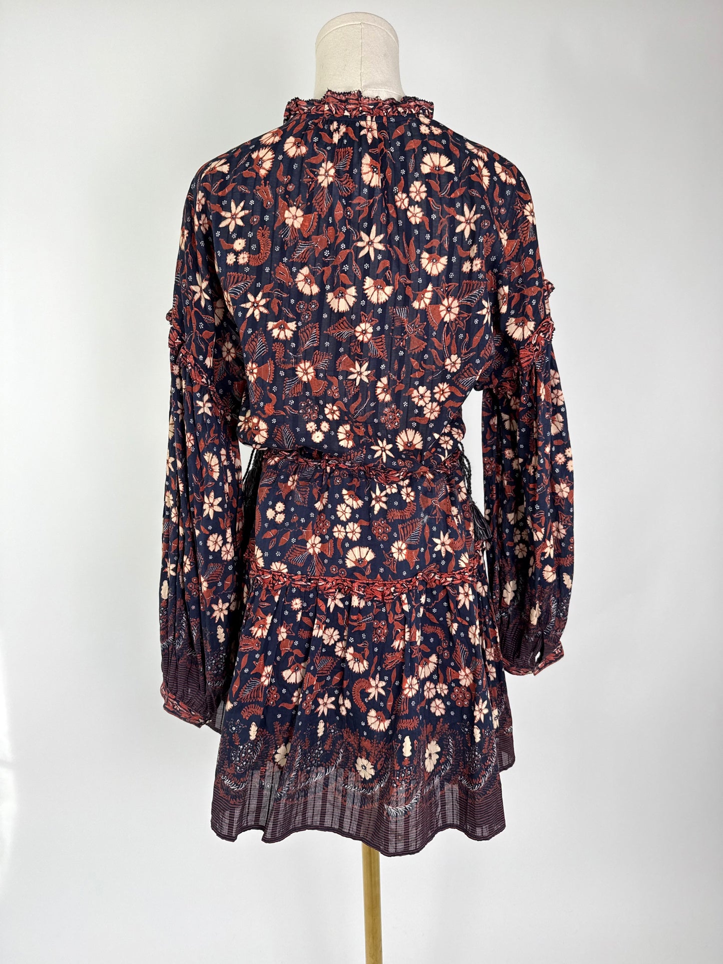 Ulla Johnson Navy Rust Floral Dress