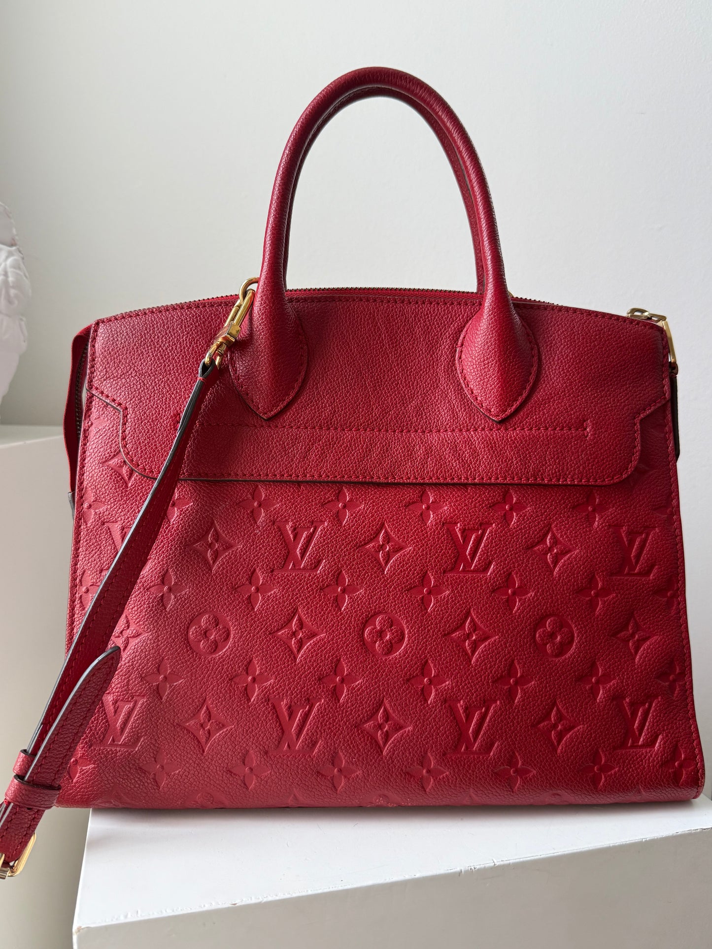 Louis Vuitton Pont Neuf MM Monogram Empreiente Leather Red