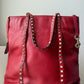 Valentino Garavani Rockstar Leather Shoulder Bag Red