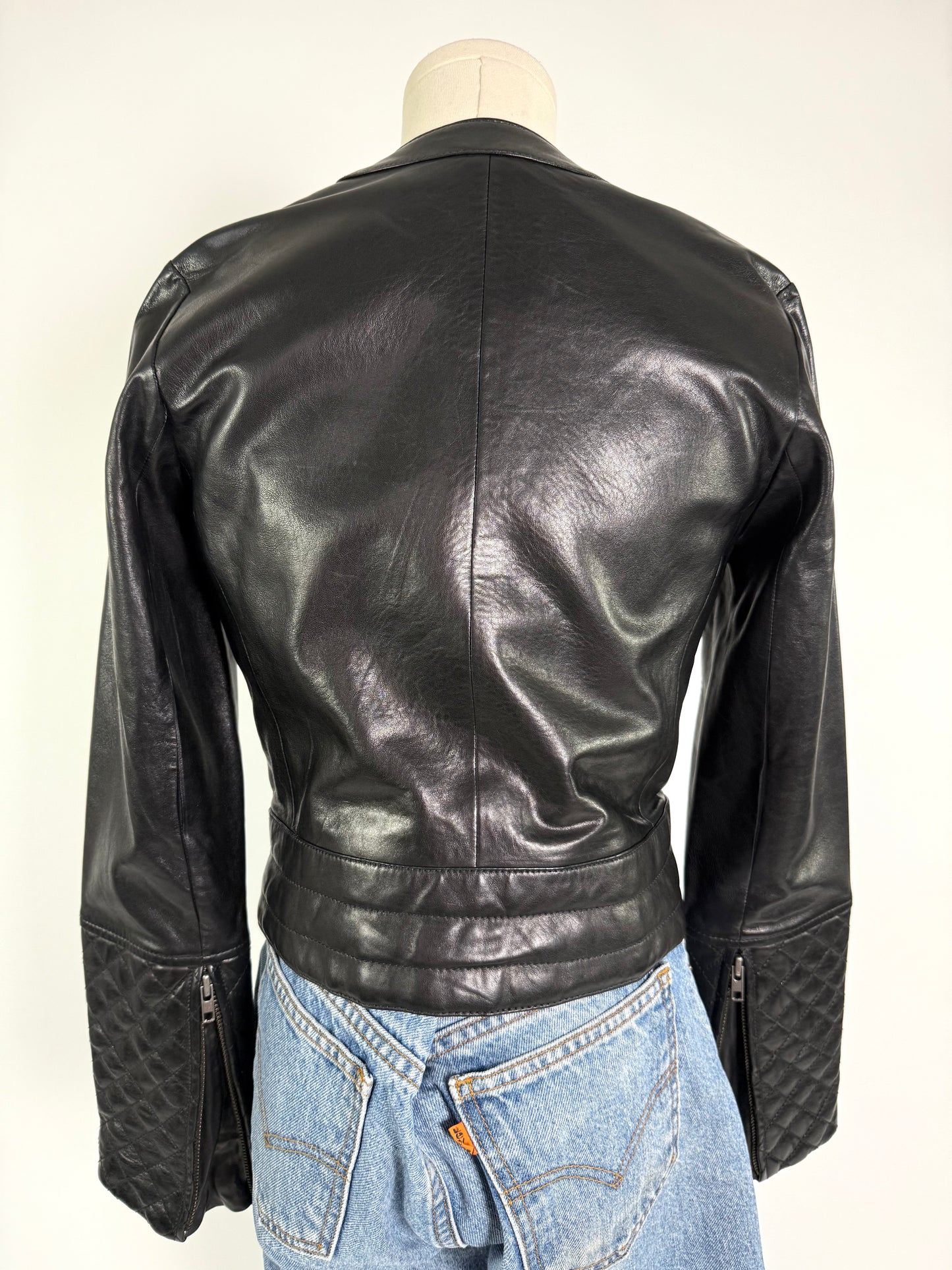 Trouve Black Quilted Leather Jacket