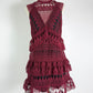 Self Portrait Teardrop Maroon Lace Dress