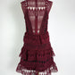 Self Portrait Teardrop Maroon Lace Dress