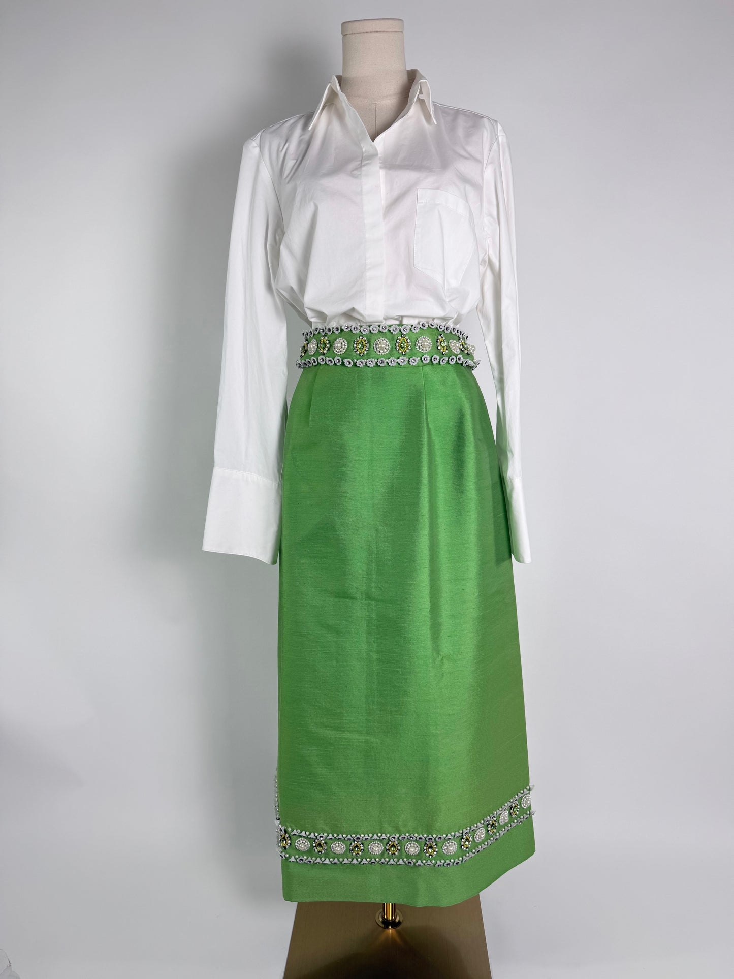 Vintage Silk Beaded Skirt