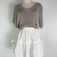 VRG GRL White Ruffle Bow Mini Skirt