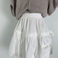 VRG GRL White Ruffle Bow Mini Skirt
