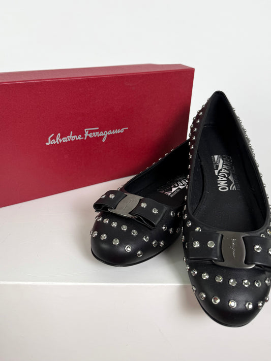 Ferragamo Studded Ballet Flats