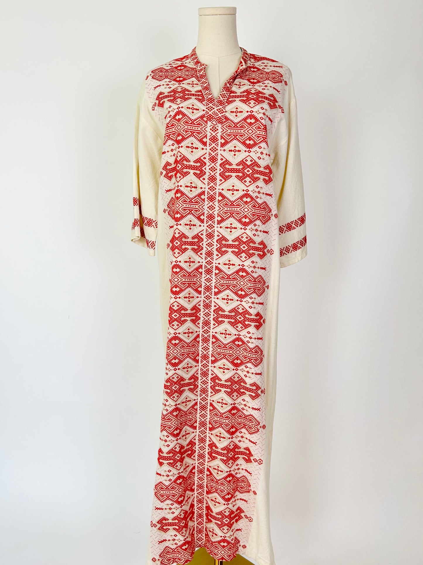 Vintage Greece Red and Gold Caftan