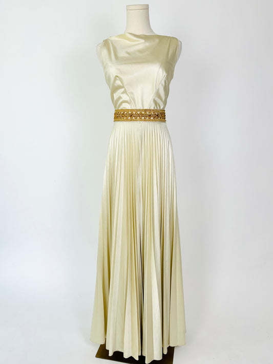 Vintage 1970s Perma Pleat Palazzo Jumpsuit