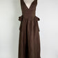 VRG GRL Brown Bow Linen Maxi Dress