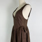 VRG GRL Brown Bow Linen Maxi Dress
