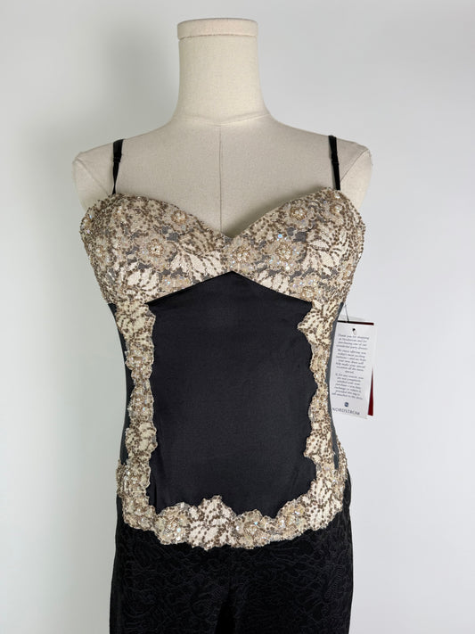 Vintage JS Collection Black Beaded Cami