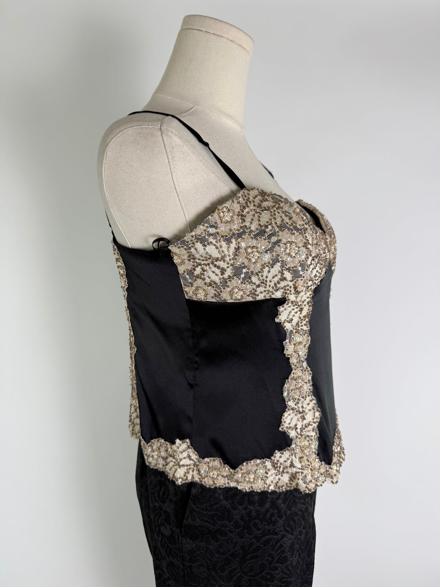 Vintage JS Collection Black Beaded Cami